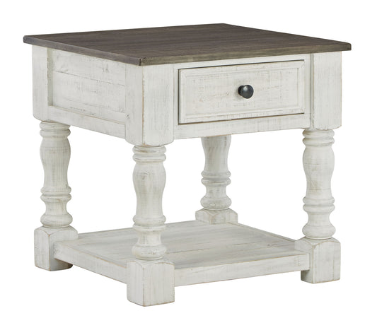 Havalance - Square End Table - White / Gray