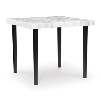 Mervannie - Square Dining Room Counter Table - Gray / Black