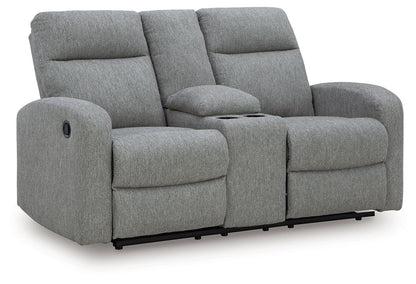 Gauntlet - Double Recline Loveseat With Console - Sterling