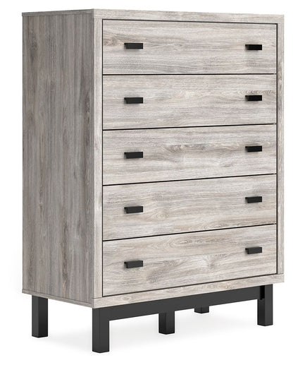 Vessalli - Five Drawer Wide Chest - Black / Gray