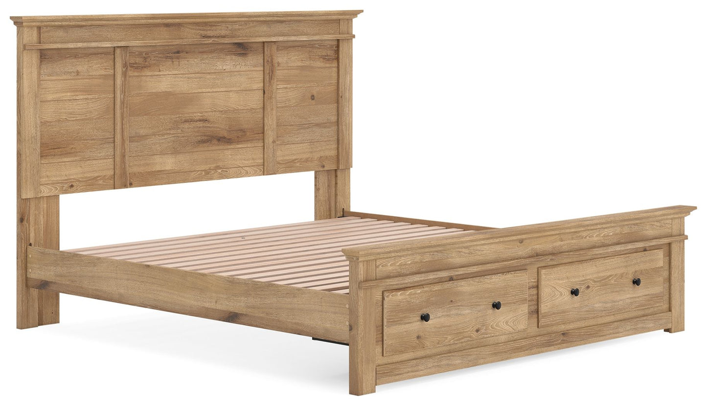 Makidern - Panel Storage Bed With Storage Footboard