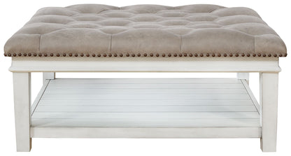 Kanwyn - Uph Ottoman Cocktail Table - Whitewash