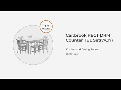 Caitbrook - Rect Drm Counter Table Set (Set of 7) - Gray