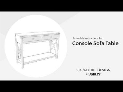 Freedan - Console Sofa Table - Grayish Brown